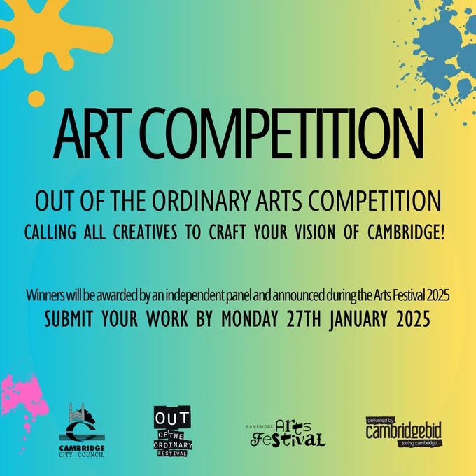 Art Competition! Calling all creatives to craft your vision of Cambridge with our Out of the Ordinary Arts Competition.