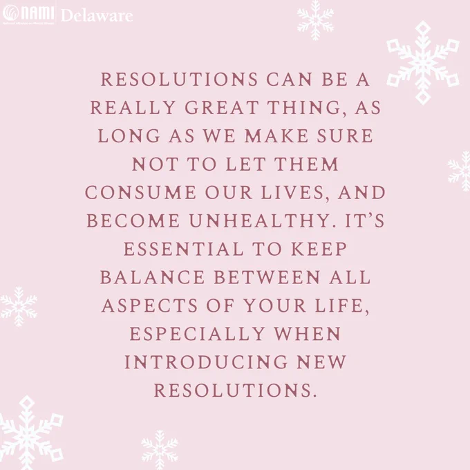 Centered text in reddish-brown and all capital letters: Resolutions can be a really great thing, as long as make sure not to let them consume our lives, and become unhealthy. It's essential to keep balance between all aspects of your life, especially when introducing new resolutions.