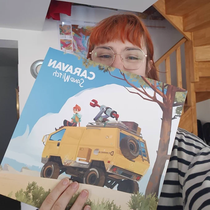 Selfie of me with the vinyl of caravan sandwitch