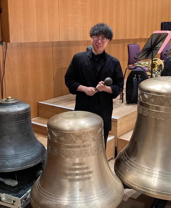 Kahchun Wong with 3 big bells