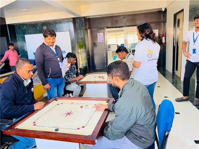 Carrom tournament, office fun, Lucknow 