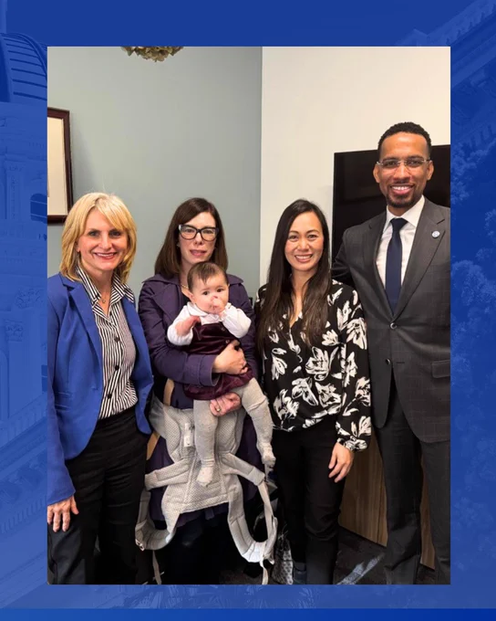 A picture of representatives from Child Action, Inc., other representatives in the childcare industry in California and Assemblywoman Stephanie Nguyen taking a picture on an advocacy day at the California State Capitol.