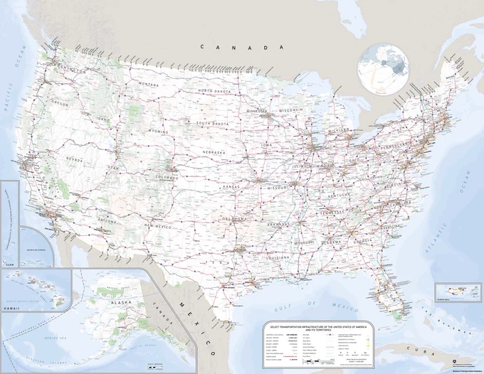 Transportation Geography of the United States 2025.