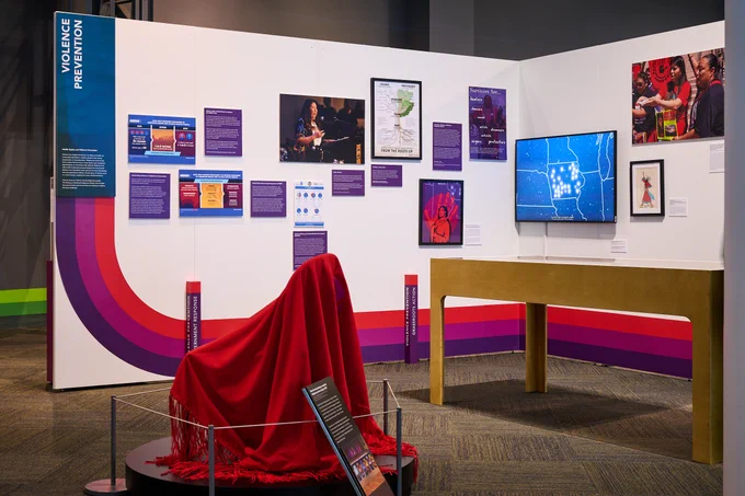Photo taken at the Health is a Human Right: Achieving Health Equity exhibit at CDC. Image is of the violence prevention installation.