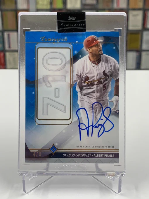 2023 Topps Luminaries Home Run Kings Autographed Card
Albert Pujols, St. Louis Cardinals
Oldest player with 7 Home Runs in a 10-game span
4/5