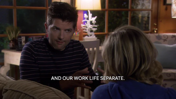 "and our work life separate."