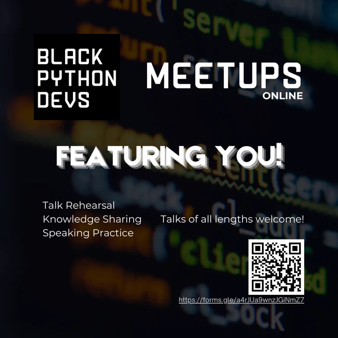 Graphic looking for speakers for future meetups