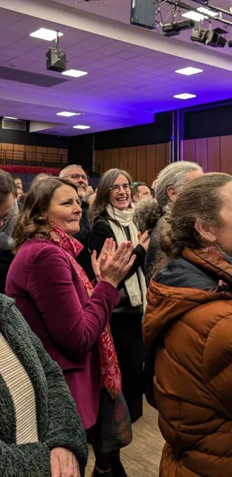 Eva Sas et la maire du 12e lors des voeux 