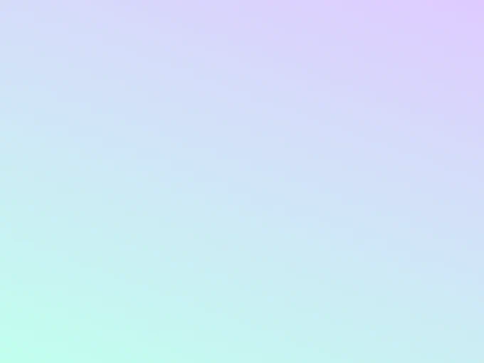 A gradient from top right (light purple) to bottom left (light aquamarine) 