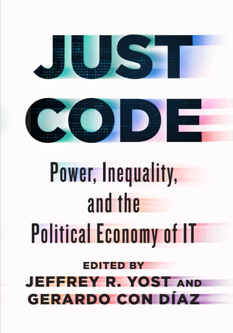 Cover of Just Code black title on white book cover.