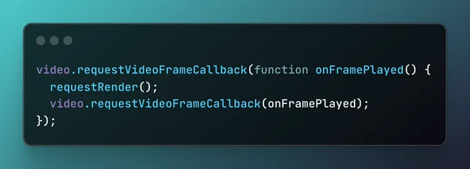 sample code for video.requestVideoFrameCallback()