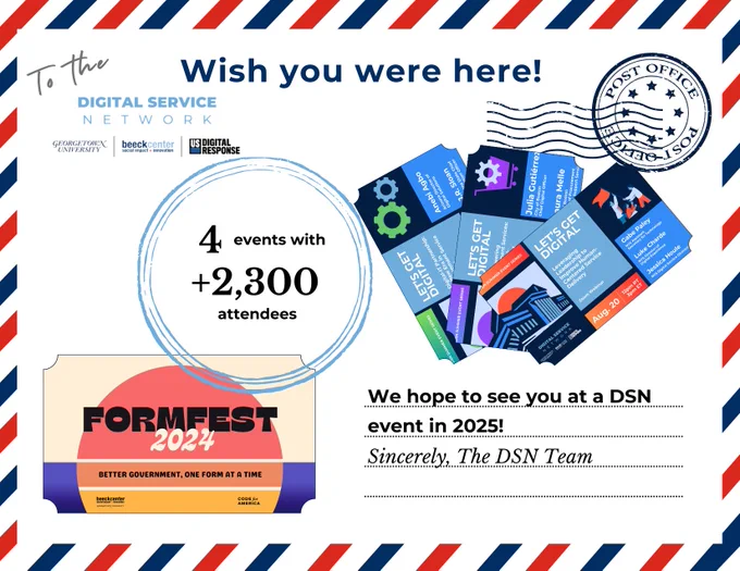 DSN 2024 Year in Review postcard graphic. We hope to see you at a DSN event in 2025! Sincerely, The DSN Team