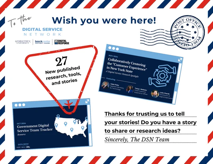 DSN 2024 Year in Review postcard graphic. "Thanks for trusting us to tell your stories! Do you have a story to share or research ideas? Sincerely, The DSN Team"