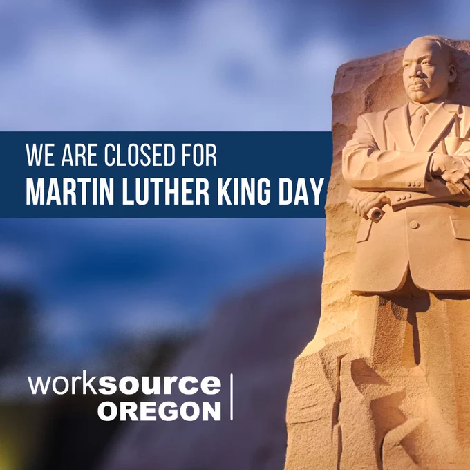 We are closed for Martin Luther King Day