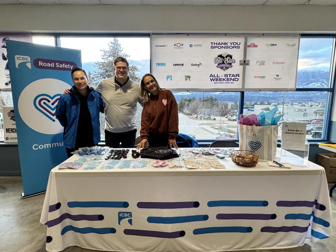 ICBC and BCHL staff at an ICBC booth