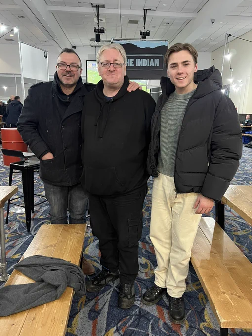 Rob, Colin and Louis together in the lounge at the CBS Arena