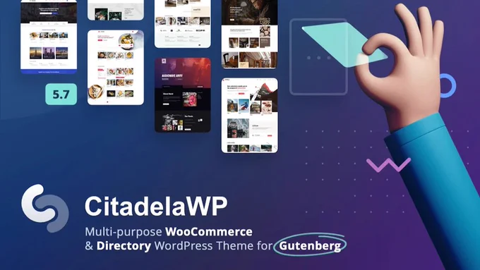 CitadelaWP is a universal WordPress theme with directory listing functionality. It's 100% built on the new WordPress editor and Customizer. It includes 29 ready-to-use starter website layouts and unique functionality.