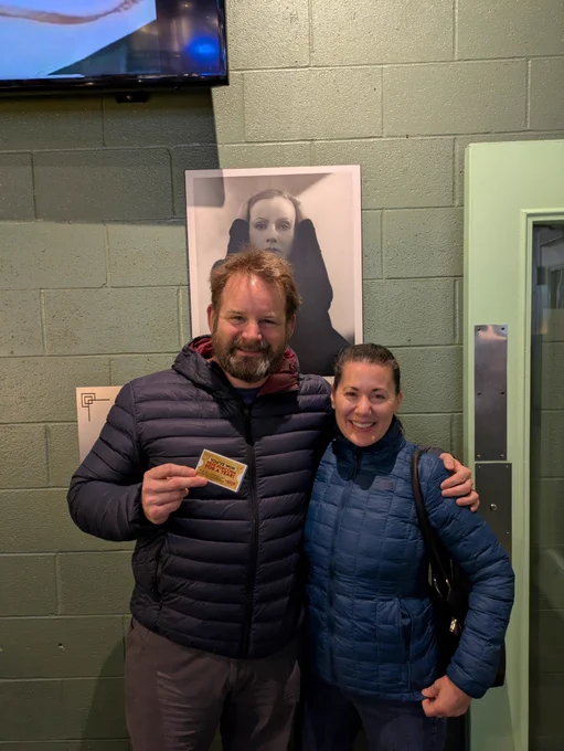 Two people who won popcorn for a month