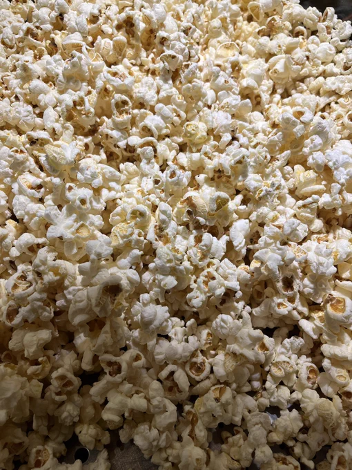 A closeup of popcorn