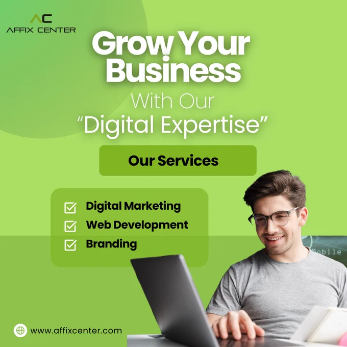 🌟 Grow Your Business with AffixCenter’s Digital Expertise! 🌟

We specialize in:
✅ Digital Marketing – Boost your online presence and generate leads.
✅ Web Development – Create stunning, user-friendly websites.
✅ Branding – Make your brand unforgettable!

💡 Transform your business today with our innovative digital solutions.

📞 Contact us:  91 7977663334
🔗 Visit: www.affixcenter.com

Your success is just one click away! 💻
