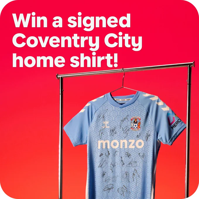 Win a signed Coventry City home shirt!