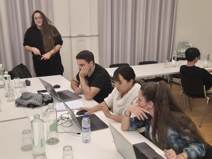 some participants while working at their laptops.