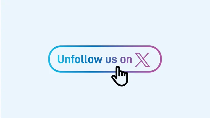 "unfollow us on X"