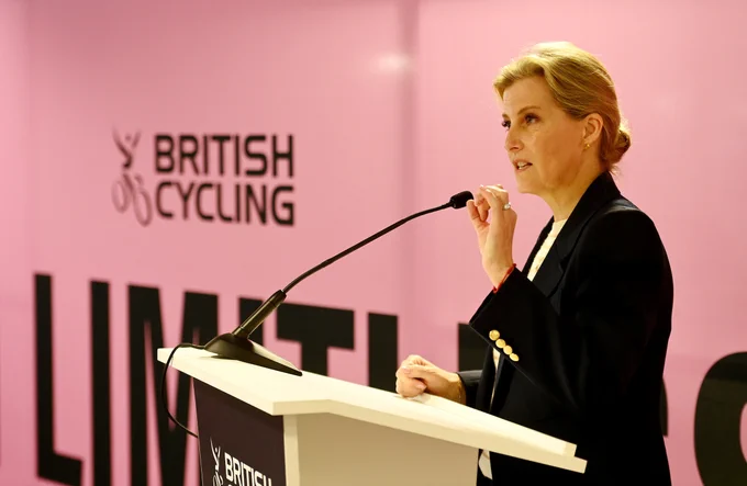 Sophie, the Duchess of Edinburgh, speaks at a British Cycling Limitless event
