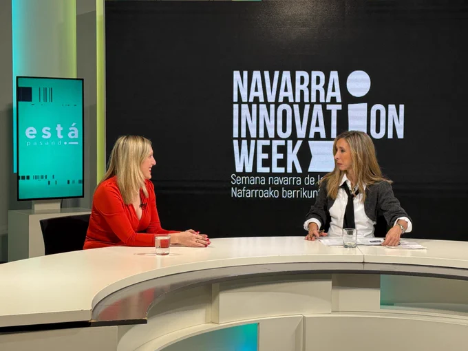 La consejera Fanlo, en una entrevista en Navarra Televisión