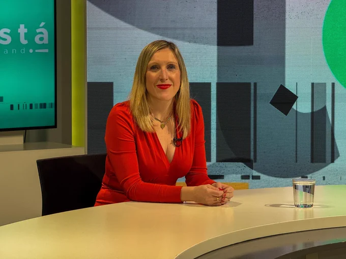 La consejera Fanlo, en una entrevista en Navarra Televisión