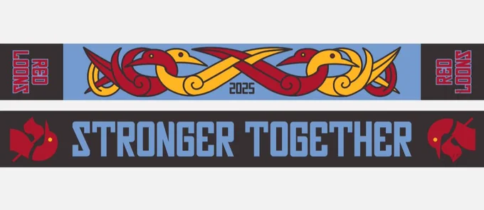 The 2025 red loons membership scarf. 