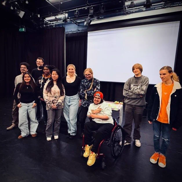 The Skills Exchange cohort - part of a group of ten local people (aged 16 to 27 years) who are working together with local and national professional creatives, sharing insights and learning new skills related to the creative industries.