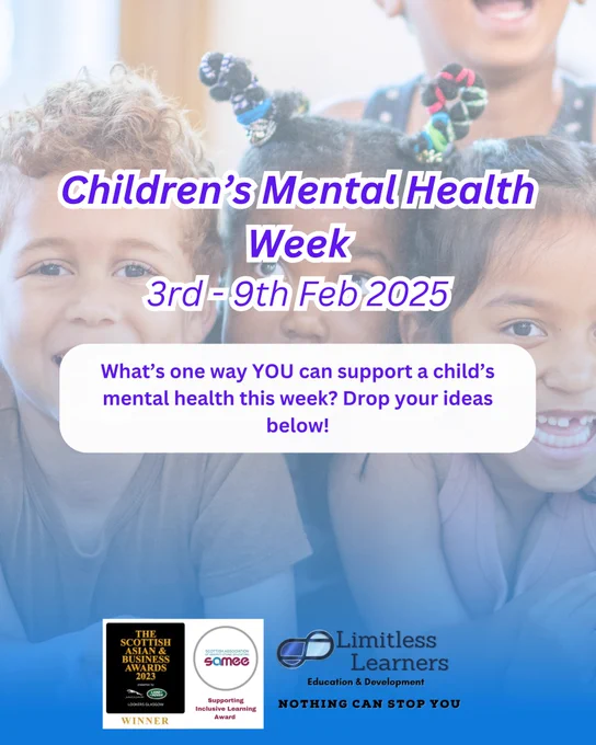 Every child deserves to thrive—mentally, emotionally & academically. This week, we’re celebrating the power of safe, inclusive spaces where young minds feel supported & confident.

📖 Read more here: https://www.facebook.com/share/p/15k3FMsjgF/

#ChildrensMentalHealthWeek 💙

#LimitlessLearners 