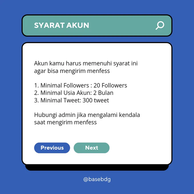 Syarat akun untuk kirim menfess ke @BaseBDG