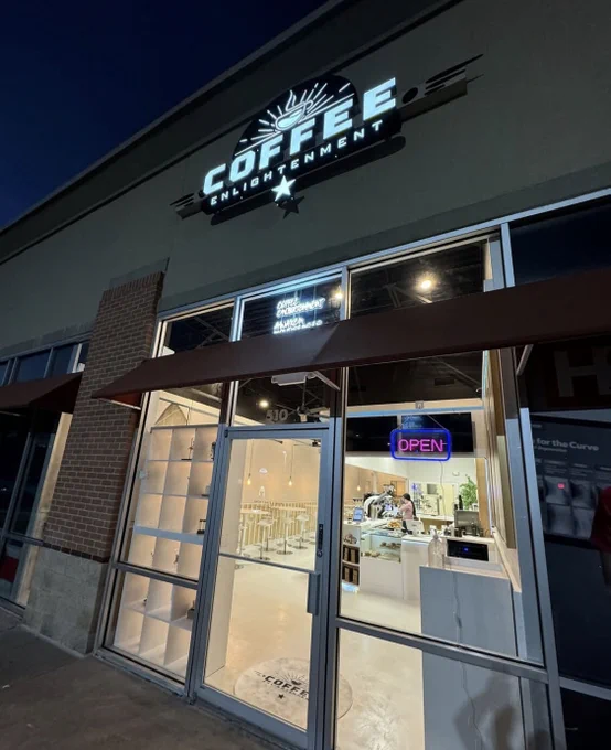 outside of Coffee Enlightenment at La Frontera Village