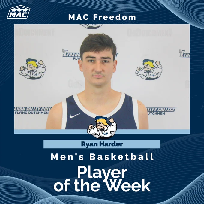 Ryan Harder Men's Basketball Player of the Week graphic