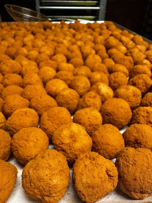 Hand rolled irish potatoes at Muellers Chocolate Co