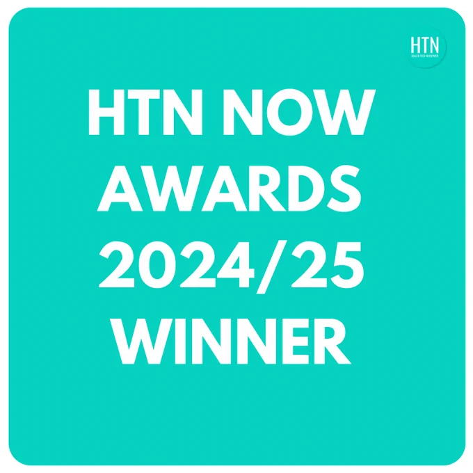 Badge that reads HTN Now Awards 2024/25 winner.