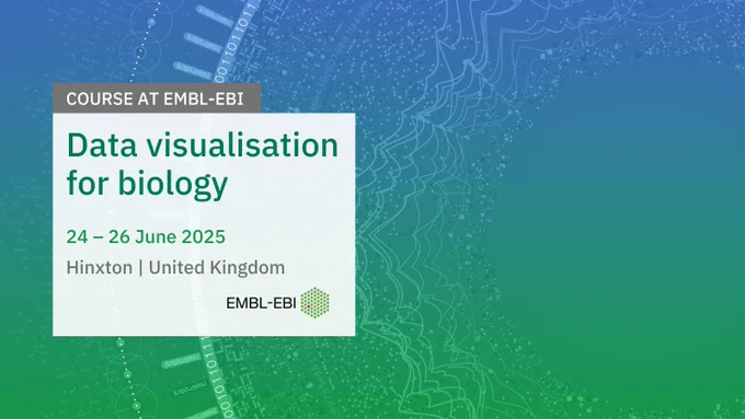 Course at EMBL-EBI
Data visualisation for biology
24 - 26 June 2025
Hinxton, United Kingdom