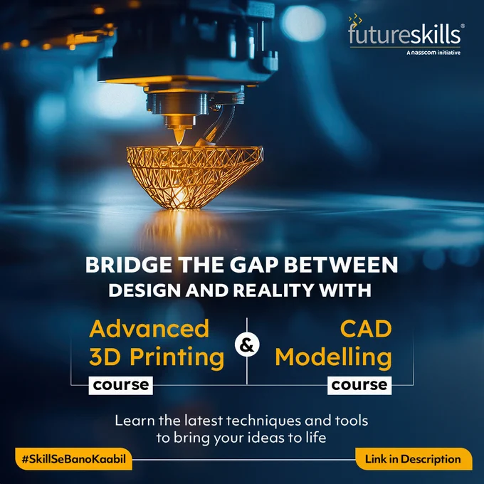  #CAD #3DPrinting #CADModeling #DesignAndProduction #Prototyping #FutureSkillsPrime #HandsonLearningideas