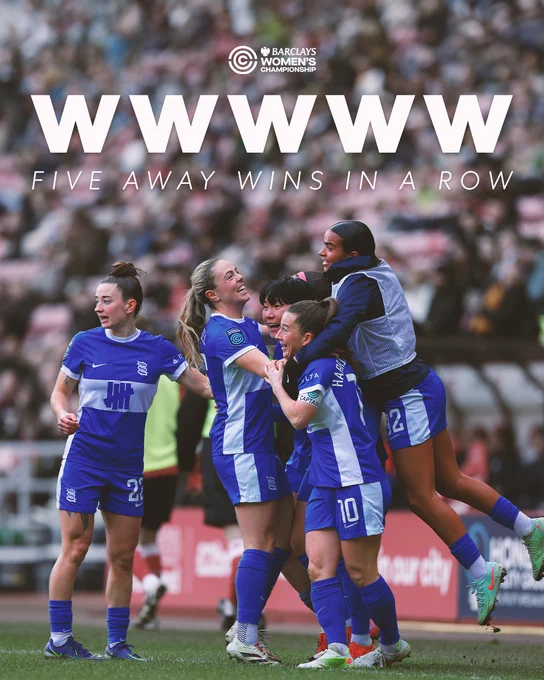 BWC Birmingham City away form
5 away wins in a row