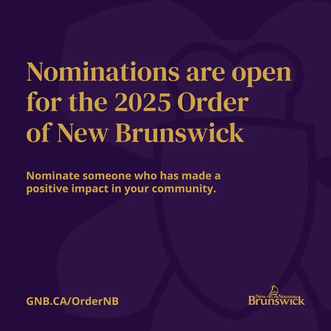 Nominations are open for the 2025 Order of New Brunswick
Nominate someone who has made a positive impact in your community.
GNB.CA/OrderNB