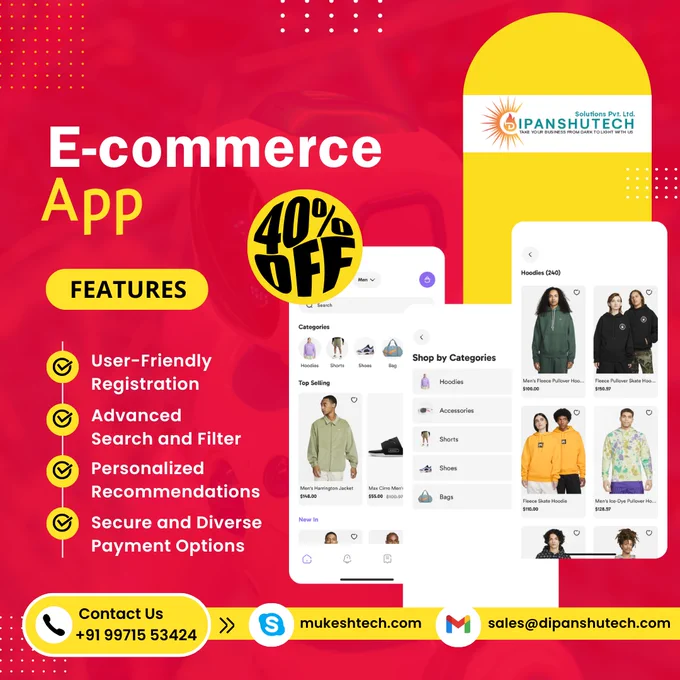 FEATURES

* User-Friendly registration
* Advanse Search Filter
* personalized recommendations
* secure and diverse payment options

#AppDevelopmentExperts #DigitalTransformation #eCommerceSolutions #MobileAppDevelopment #BusinessGrowth #DigitalIndia #BestInNoida #AppDevelopers

