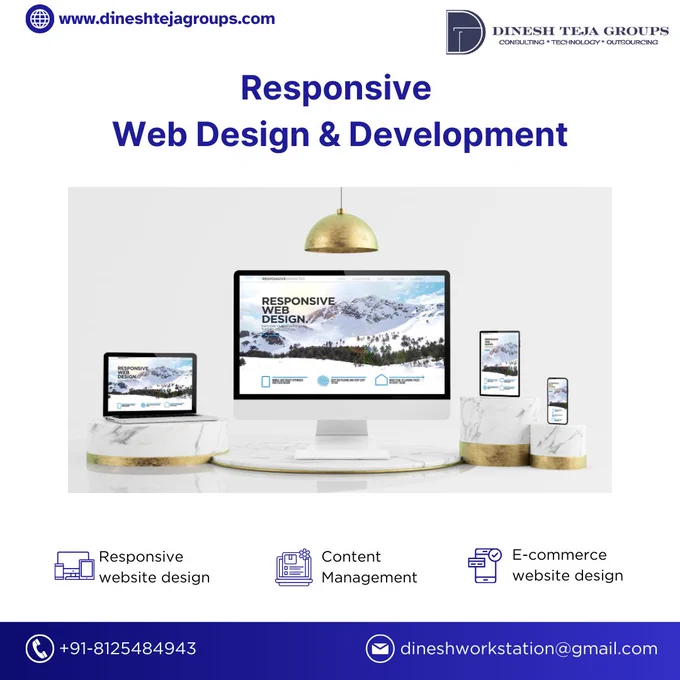 Web Designing and Development Services offered by Dinesh Teja Groups, Hyderabad, Telangana - www.dineshtejagroups.com

Entrepreneurs! Ready for a website transformation? Let Dinesh Teja Groups design a site that impresses with its looks and functionality.

visit our Web Designing and Development Page: https://bit.ly/3Xz1vZU

Contact Us:
www.dineshtejagroups.com
Call: 8125484943
dineshworkstation@gmail.com

#webdevelopment #WebDesign #websitedesign #webdesigninganddevelopment #CustomWebDesign #customwebdevelopment #CustomWebsite #branding #hyderabad #Telangana 