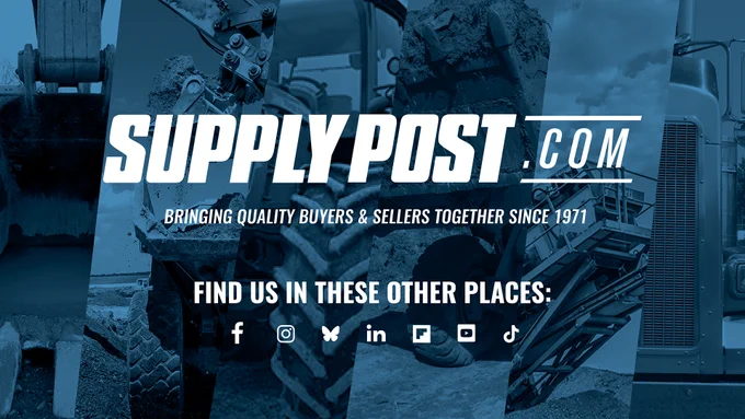Supply Post is a proud, family-owned, Canadian newspaper supporting resource-dependent industries, construction & forestry equipment, aggregate equipment, trucks & trailers, and parts Buyers and Sellers for over 54 years.

We are taking a break from X for the time being. For now, find great equipment & trucks for sale or rent, important industry news, and some laughs on the other networks, and ALWAYS on our online marketplace at SupplyPost.com.