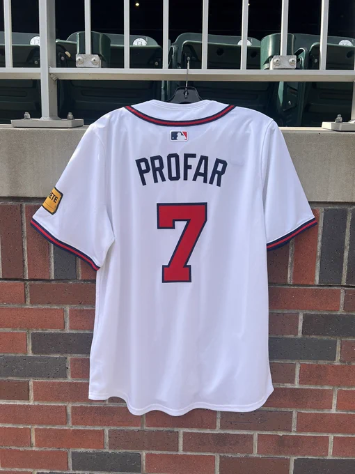 Jurickson Profar Home White Braves jersey #7.