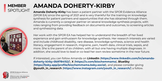 Member spotlight graphic for Amanda Doherty-Kirby. 