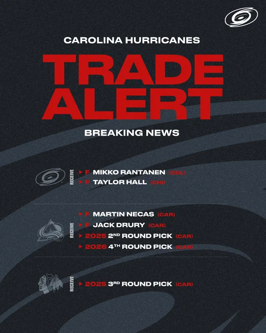 Graphic announcing a trade 