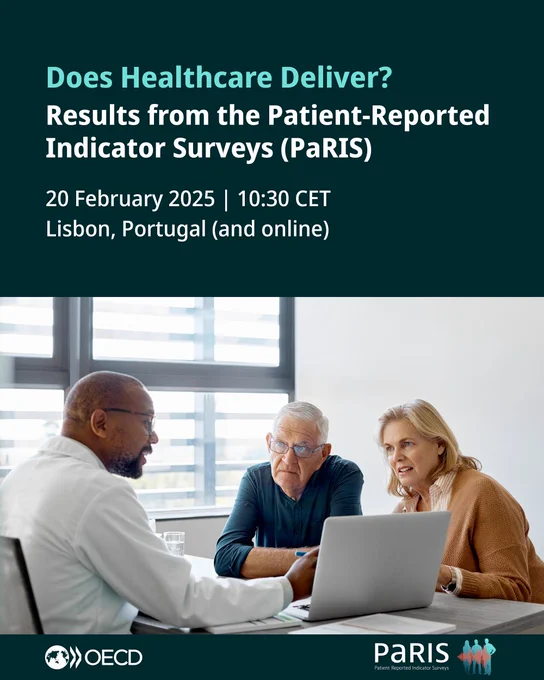 Does Healthcare Deliver? Results from the Patient-Reported Indicator Surveys (PARIS)

20 February 2025 | 10:30 CET Lisbon, Portugal (and online)