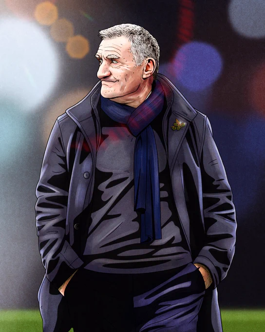 An illustration of Tony Mowbray.